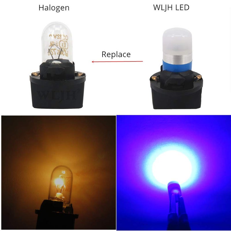 WLJH Blue T10 Led Bulb Dash Lights Dashboard Instrument Panel Cluster Gauge 2825 194 w5w Car Interior Lamp Twist Sockets Pc195 Pc194 Pc168, Pack of 6 - Image 3